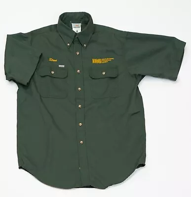 Vintage Carhartt Shirt Mens M Green Mechanic Style Button Up Workwear IRC • $19.95