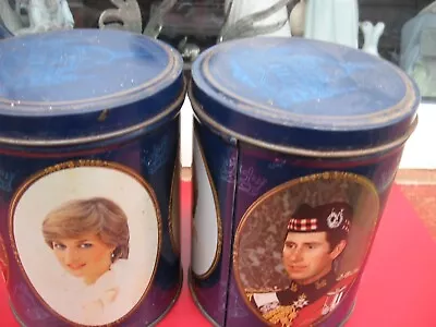 2x Vintage Charles & Diana Royal Wedding 1981 Quality Street Tin EMPTY Biscuit • £10