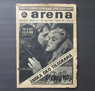 Marilyn Monroe ARENA Magazine Cover 1961 Newspaper. Yugoslavian Norma Jeane. • $50