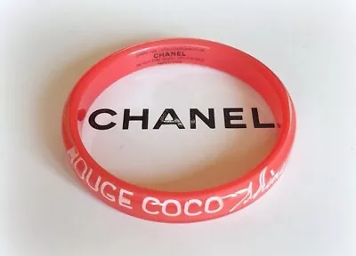 Chanel Bangle Bracelet PINK Resin  Authentic  ROUGE COCO SHINE  • $399