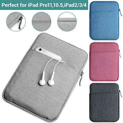 £8.99 • Buy Slim Sleeve Bag Pouch Case For IPad 5 6 7 8 9th 10th Gen Air 2 3 4 Mini Pro 11