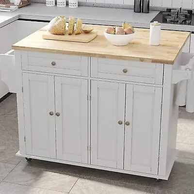 Rolling Kitchen Island With Drop Leaf Movable Kitchen Carts On Wheels Island • $189.99