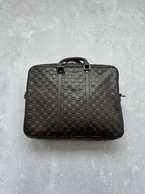 Vintage Gucci GG Signature Leather Briefcase Bag Case • $200