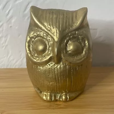 Vintage MCM Mini Brass Owl Figurine Decor Boho Mid-Century Modern • $15