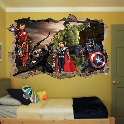 Superhero Action All Avengers Wall Sticker Art 3D Decal Mural Room Decor RP3 • £15.99