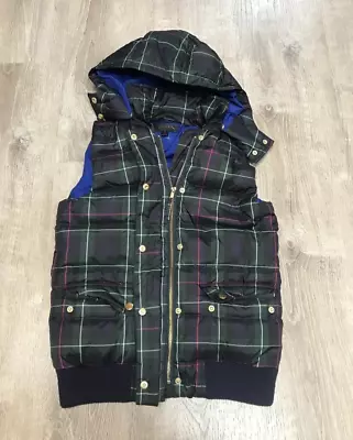 J.CREW JCrew Women's Plaid Down Puffer Vest Sz XS • $28.95