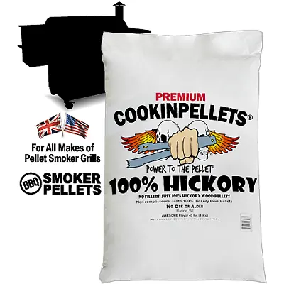 £99 • Buy CookinPellets 100% Hickory BBQ Smoker Pellets - Pellet Smoker Grills Traeger Etc