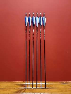 6 VICTORY VFORCE Carbon Arrows For Recurve Long Bow 400 Spine Feather Fletched • $69