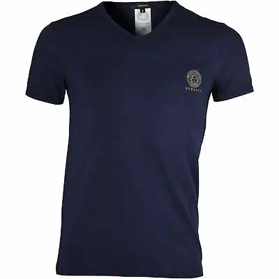 $91 • Buy Versace Iconic V-Neck Men's T-Shirt, Dark Blue