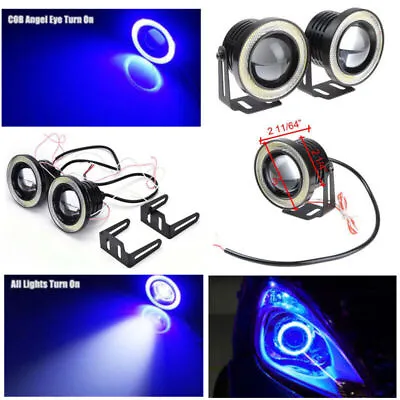 2pcs Blue 2.5'' 20W Car Halo Angel Eyes Rings Projector COB LED Fog Lights Combo • $21.74