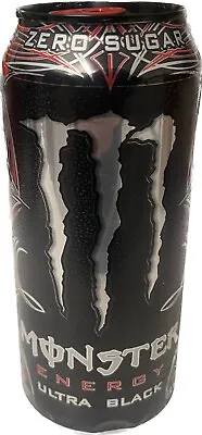 New Monster Energy Ultra Black Zero Sugar Drink 1 Full 16 Floz Can Collectible • $9.99