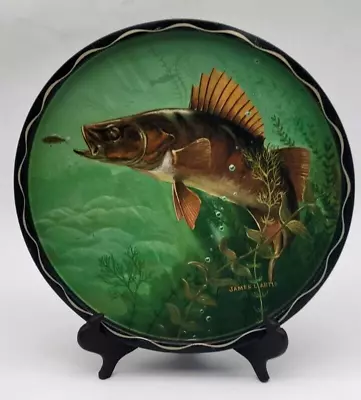 Vintage James L Artig Bass /fish  11  Metal Tray ~bar Ware • $3