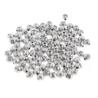  100 Pcs Jewelry Making Beads Alloy Alphabet Round Bracelt For Letter • £7.93