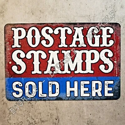 Metal Sign POSTAGE STAMPS Post Office USPS Postal Mailman Stamp Collector Mail • $13.95