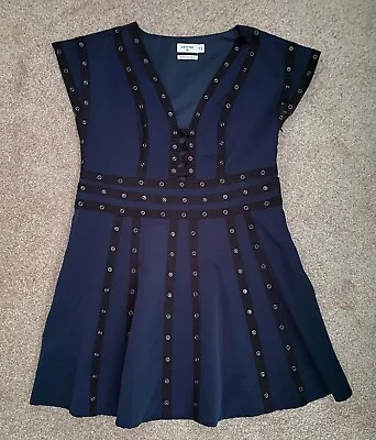 Zac Posen Target 20th Anniversary Dress Navy Blue/Black Snap Ribbon Detail 14 • $39.99