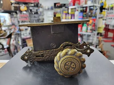 Vintage Metal Ornate Door Knob And Lock Assembly. Nice Condition! No Key • $24.99