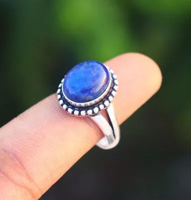 Lapis Lazuli Gemstone Ring 925 Sterling Silver Handmade Ring All Size HM2718 • $10.78