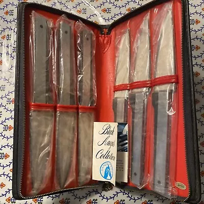 Vernco Black Angus Cutlery Set Of 6 Knives In Zippered Case Made In Japan • $44.99