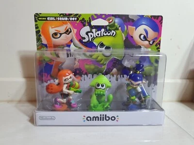 $50 • Buy Nintendo Amiibo Splatoon Inkling Girl Squid Boy Triple Pack 3 Figures Opened