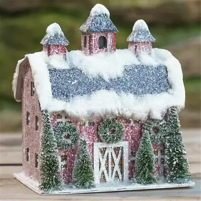 $47.99 • Buy 7  Dutch Red Farmhouse Barn With Trees Christmas Village House