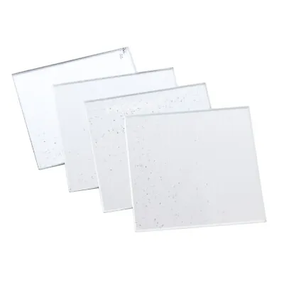 Set Of 4 Mirrored Glass Glitter Fade Drinks Coasters Desk Table Candle Plates • £9