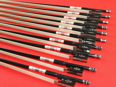 10 Pcs PRO New Light Carbon Fiber 4/4 Violin Bow Copper Parts White Hair • $249.99