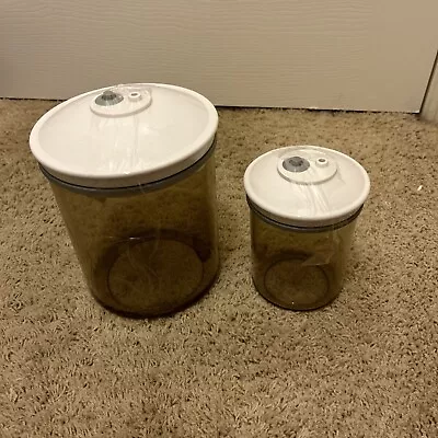$29.98 • Buy FoodSaver Snail Vacuum Seal Canister Set Of 2 Smoked Tinted KY-135 &KY- 114