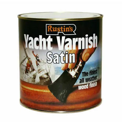 500ml Rustins Yacht Varnish Wood Finish Satin ALL YEAR WEATHER VARNISH  • £15.99