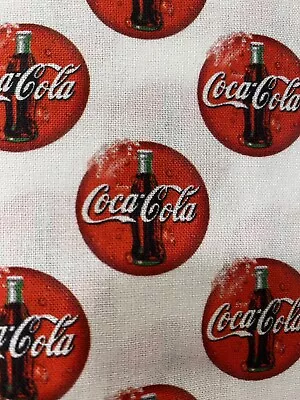 Coke Fabric 100% Cotton Fabric Coca Cola Fabric 1/4 Yard Increments NEW • $9.75