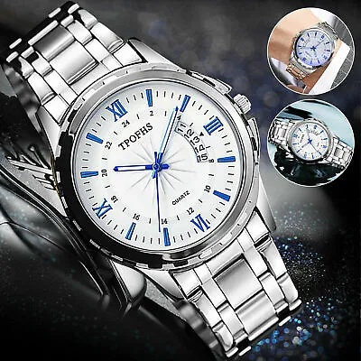 $16.95 • Buy Waterproof Men's Classic Watch Stainless Steel Quartz Analog Business Wristwatch