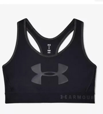 Under Armour UA Ladies Keyhole Mid Impact Graphic Black Sports Bra Small • £5