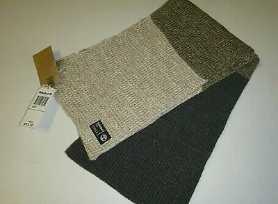 Timberland Mens Designer 72 X12  Gray Beige Cable Knit Acrylic Scarf -OS • $25.85