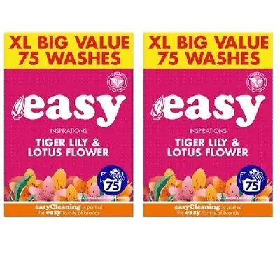 Easy Tiger Lily & Lotus Flower Washing Powder - 75 Washes (Pack Of 2) • £17.99