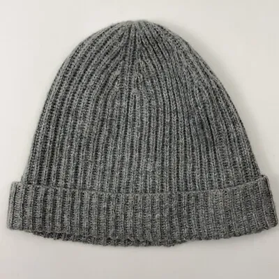 H&M Gray Wool Blend Winter Hat With Cuff Vertical Line Pattern • $14.97