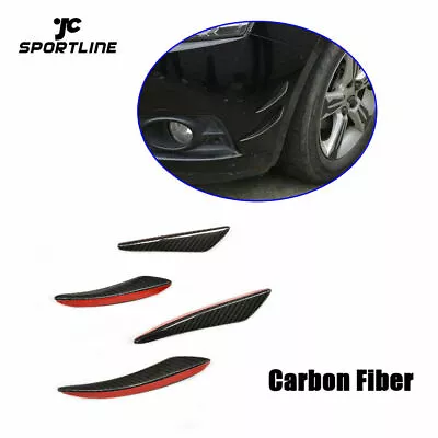 Front Bumper Fins Canards Splitters For BMW Audi VW Benz Universal Carbon Fiber  • $60.48