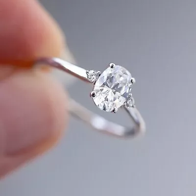1.5 CT Oval Cut Moissanite Engagement Ring Unique Wedding Ring • $105.49