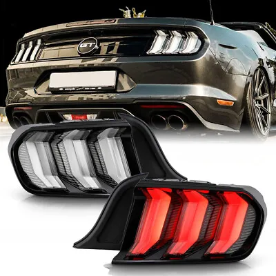 2015-2023 Ford Mustang Euro Clear LED Sequential Tube Tail Lights Brake Lamps • $379.99