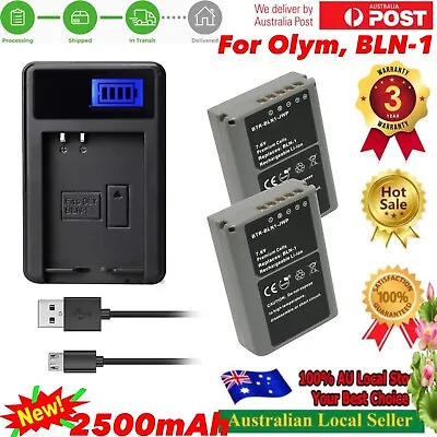 2 BLN1 Battery +Charger For Olympus OM-D E-M1 E-M5 Mark II PEN-F E-P5 EM1 EM5 PE • $38.90
