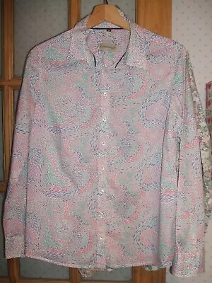 Blouse Cordings Fish Liberty Print Size 16 Long Sleeve Hardly Worn Cotton Lawn • £29