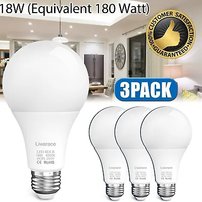 3Pack E27 LED Light Bulbs New 180 Watt Equivalent Energy Saving Soft White 6500K • $16.59