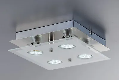 Modern Ceiling Lights Chrome Glass Lamp Shade Chandelier Flush Fitting Lighting • £24.99