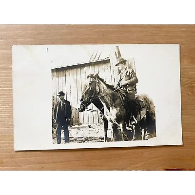 Vintage 1900s/ 1910s Men In Suits And Horse Candid Photo Postcard RPPC • $19.89