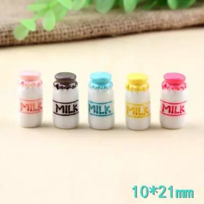 100 Pcs 1:6 Dollhouse Miniature Milk Bottles Model Mix Colors For Doll DIY Resin • $20.37