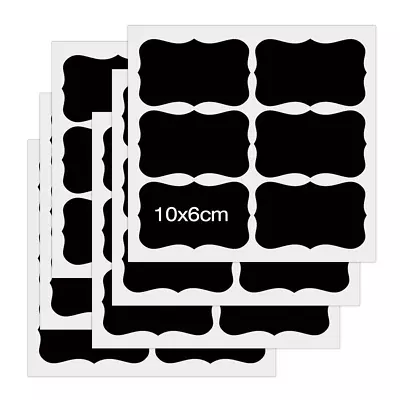 Large Blank Chalkboard Chalk Stickers Labels Storage Labelling Black Reusable UK • £9.49