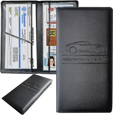 Car Registration And Insurance Card Holder Vehicle Glove Box Document Organizer • $14.89