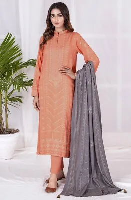 Lakhany 3 Piece Unstitched Printed Cashmi Vool Suit CVC-1019-A • £24.99