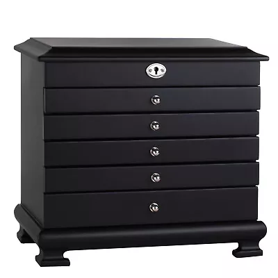 $119.99 • Buy Large Jewellery Cabinet Makeup Storage Wooden Organiser Rings Display Boxes Gift