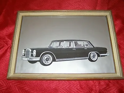 Vintage Auto Print Of Mercedes With Vintage Wood Frame 9 X 13 • $19.99