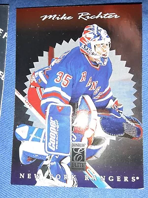 1996-97 Donruss Elite Mike Richter #96 RANGERS FREE SHIPPING MVP HOF NHL FOIL MT • $2