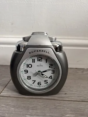 £14.99 • Buy Acctim Superbell Loud Alarm Clock Silver Grey Snooze Function Luminous Hands 